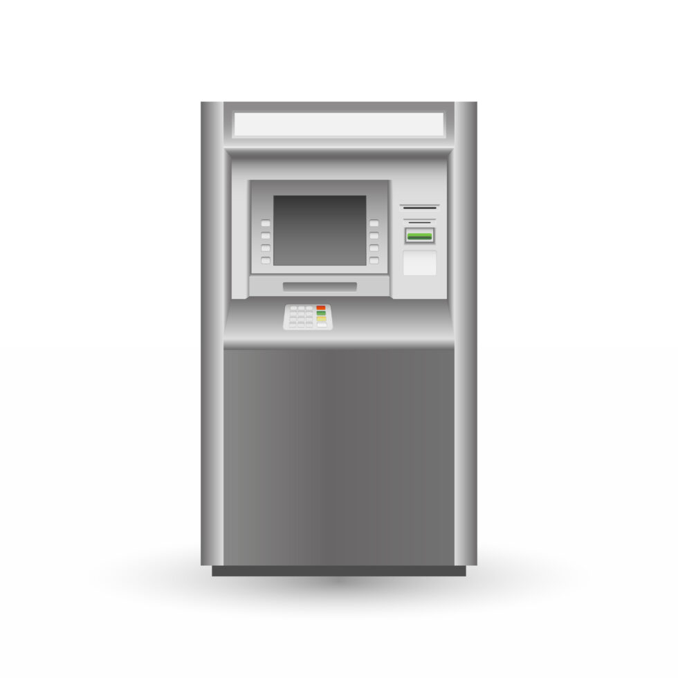 ATM isolated on white background